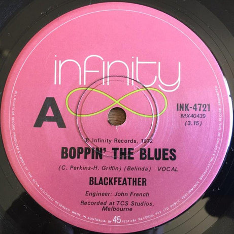 Blackfeather : Boppin' The Blues (7", Single, Ita)
