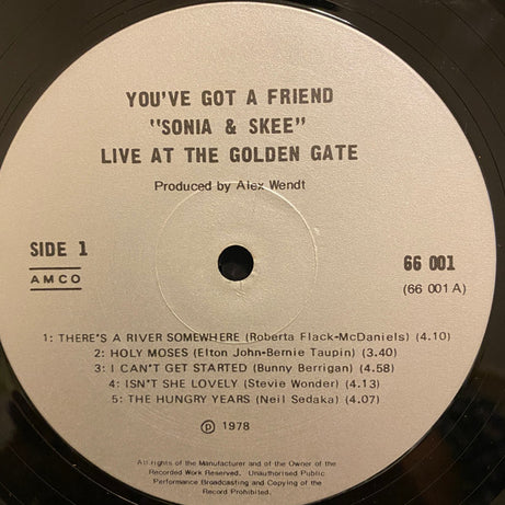 Sonia & Skee : You've Got A Friend: Live At The Golden Gate Surfers Paradise (LP, Album)