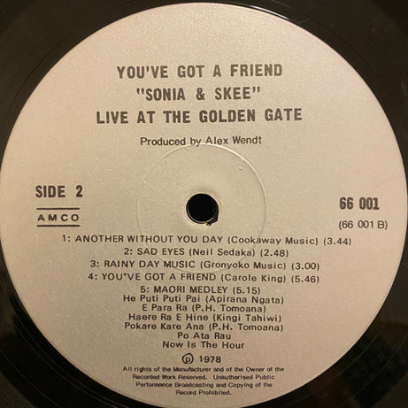 Sonia & Skee : You've Got A Friend: Live At The Golden Gate Surfers Paradise (LP, Album)