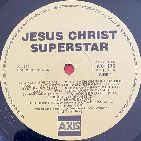 Andrew Lloyd Webber & Tim Rice* : Jesus Christ Superstar First Australian Recording (LP, Album)