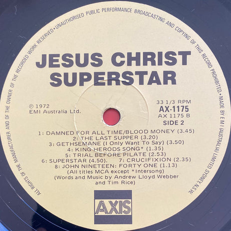 Andrew Lloyd Webber & Tim Rice* : Jesus Christ Superstar First Australian Recording (LP, Album)
