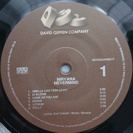 Nirvana : Nevermind (LP, Album, RE, RM, Pal)