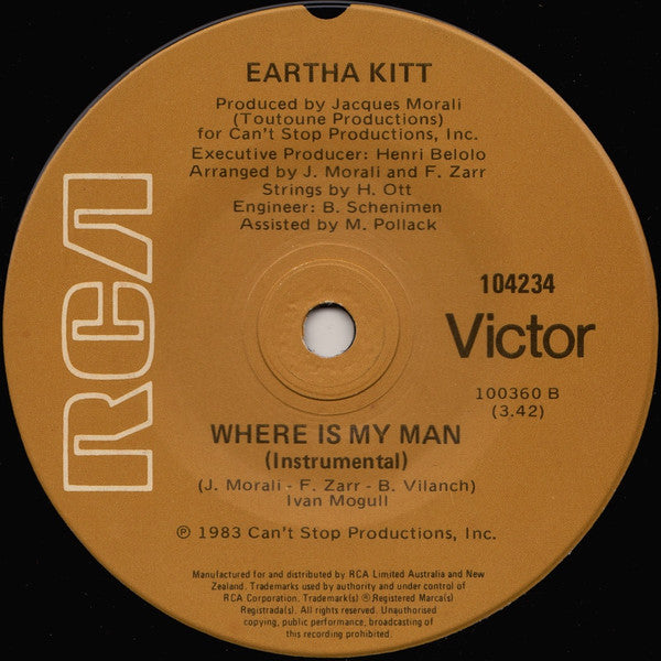 Eartha Kitt : Where Is My Man (7", Single)