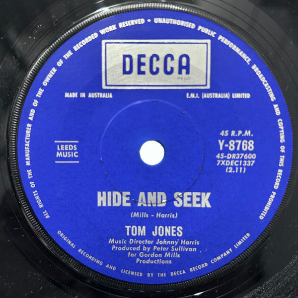 Tom Jones : Love Me Tonight (7", Single, Promo)