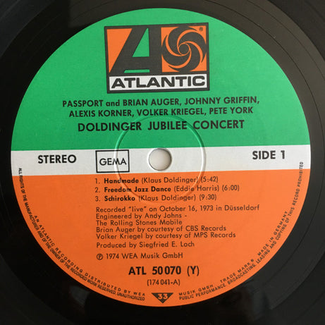 Passport (2) And Brian Auger, Johnny Griffin, Alexis Korner, Volker Kriegel, Pete York : Doldinger Jubilee Concert (LP, Album, Gat)