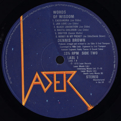 Dennis Brown : Words Of Wisdom (LP, Album)