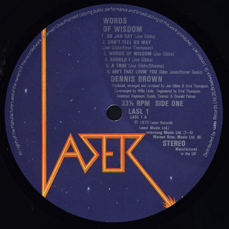 Dennis Brown : Words Of Wisdom (LP, Album)
