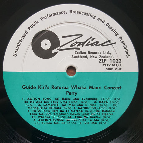 The Rotorua Maori Concert Party : Guide Kiri’s Rotorua Whaka Maori Concert Party (LP, Album, RE)