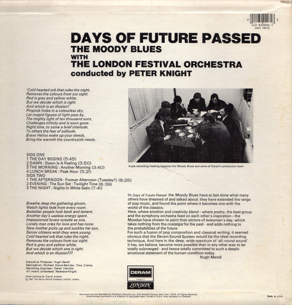 The Moody Blues With The London Festival Orchestra Conducted By Peter Knight (5) : Days Of Future Passed (LP, Album, RE, 53 )