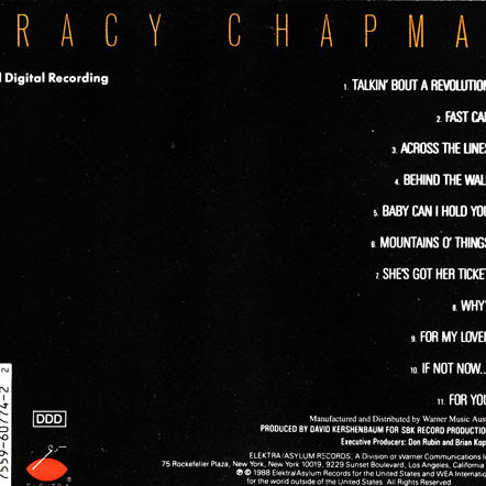 Tracy Chapman : Tracy Chapman (CD, Album, RP)