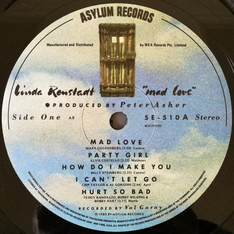 Linda Ronstadt : Mad Love (LP, Album)