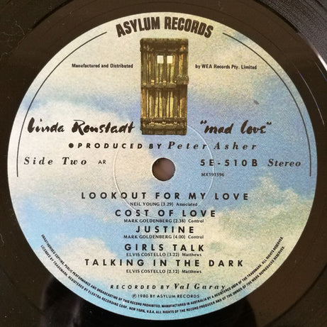 Linda Ronstadt : Mad Love (LP, Album)