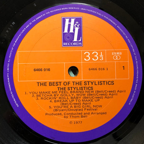 The Stylistics : The Best Of The Stylistics (LP, Comp)