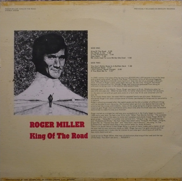 Roger Miller : King Of The Road (LP, Album, Comp)
