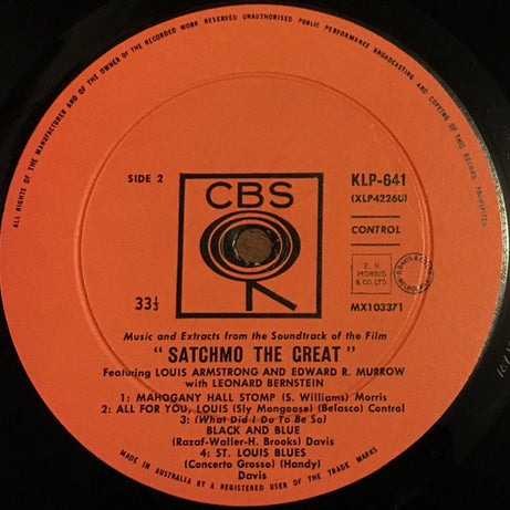 Louis Armstrong and Edward R. Murrow With Leonard Bernstein : Satchmo The Great (LP, Mono, RE)