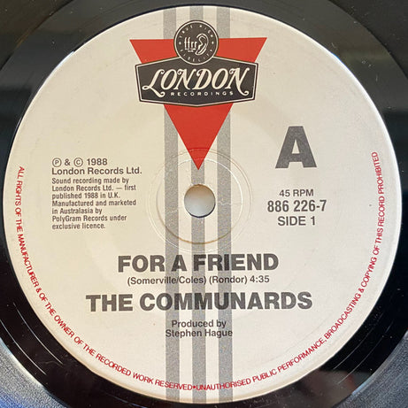 The Communards : For A Friend (7", Single)