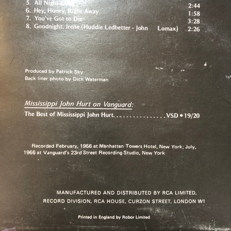 Mississippi John Hurt : Last Sessions (LP, Album)