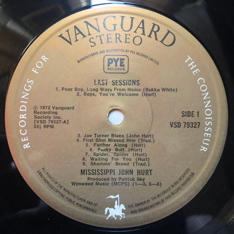 Mississippi John Hurt : Last Sessions (LP, Album)