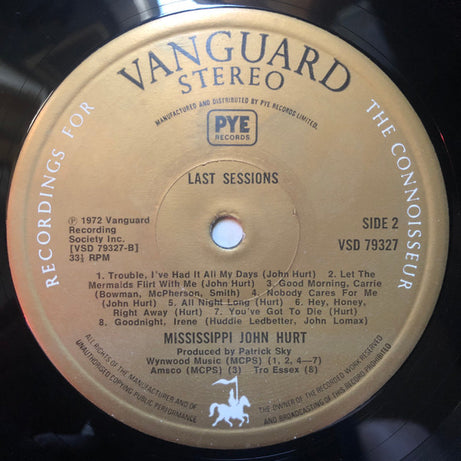 Mississippi John Hurt : Last Sessions (LP, Album)