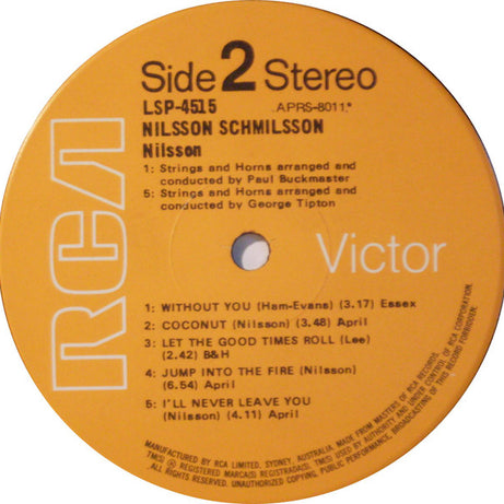 Harry Nilsson : Nilsson Schmilsson (LP, Album)