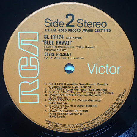 Elvis Presley : Blue Hawaii (LP, Album, RE, Ora)