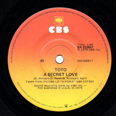 Toto : St. George And The Dragon (7", Single)