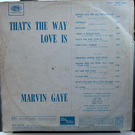 Marvin Gaye : That's The Way Love Is (LP, Album)
