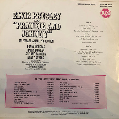 Elvis* : Frankie And Johnny (LP, Mono)