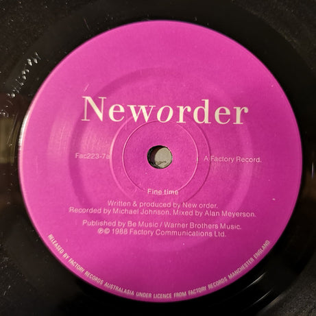 New Order : Fine Time (7", Single, Promo)