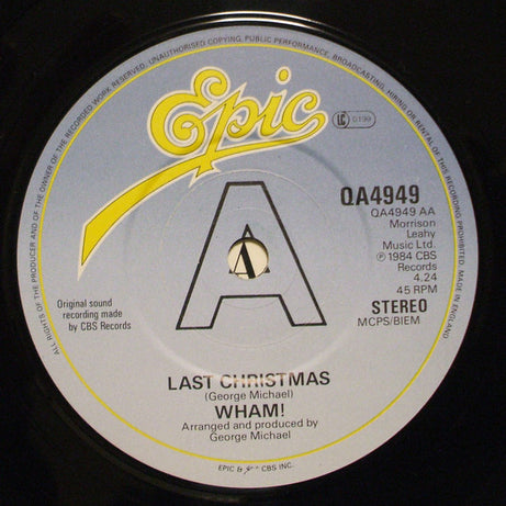 Wham! : Everything She Wants (Remix) / Last Christmas (7", Single, Glo)