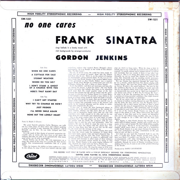 Frank Sinatra : No One Cares (LP, Album)