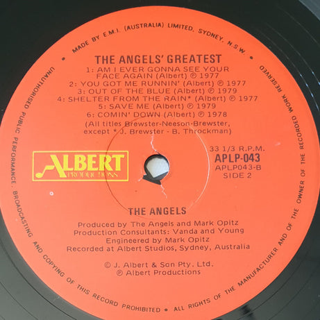 The Angels : The Angels Greatest (LP, Comp, RP)