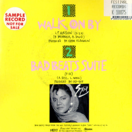 Sybil : Walk On By (7", Single, Smplr)