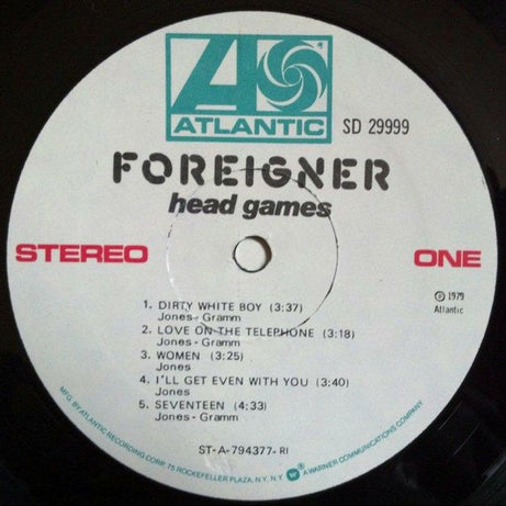 Foreigner : Head Games (LP, Album, RI)