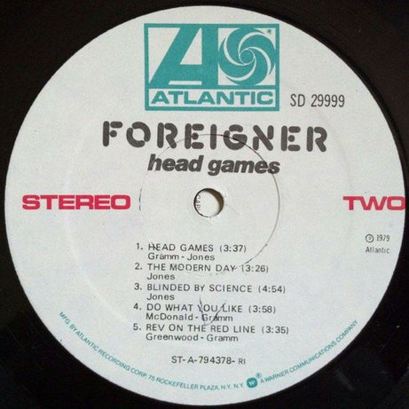 Foreigner : Head Games (LP, Album, RI)