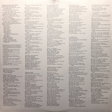 Paul Simon : Graceland (LP, Album, Alt)