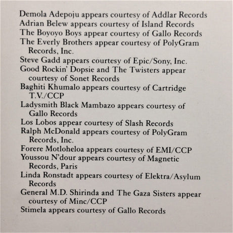 Paul Simon : Graceland (LP, Album, Alt)