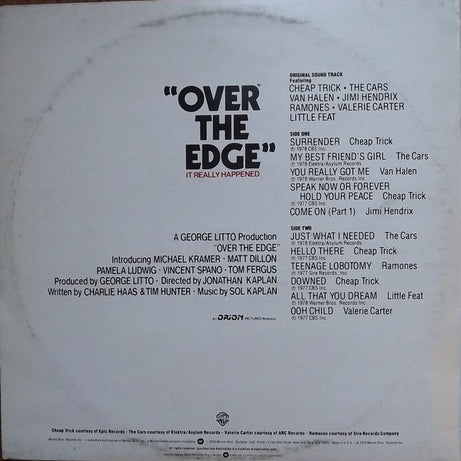 Various : Over The Edge (Original Sound Track) (LP, Comp)