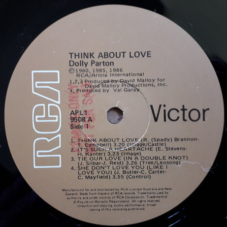 Dolly Parton : Think About Love (LP, Album, Comp)