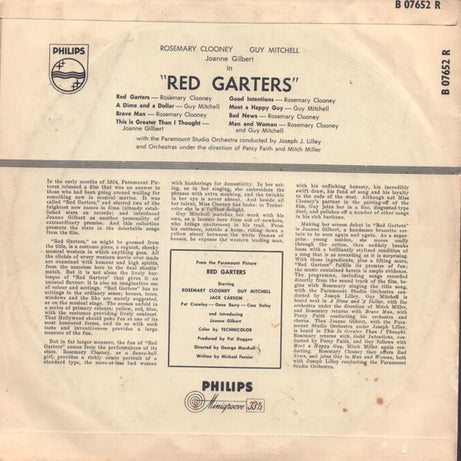 Rosemary Clooney, Guy Mitchell, Joanne Gilbert : Red Garters (10", Mono)
