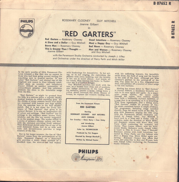 Rosemary Clooney, Guy Mitchell, Joanne Gilbert : Red Garters (10", Mono)
