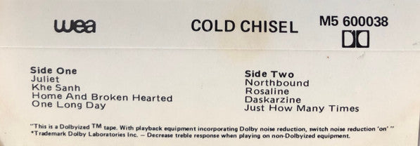 Cold Chisel : Cold Chisel (Cass, Album, RE)