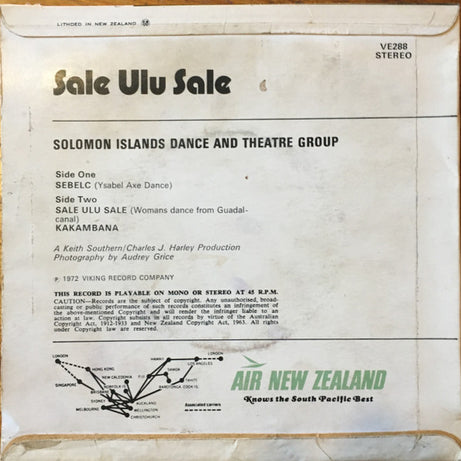 The Solomon Islands Dance And Theatre Group : Sale Ulu Sale (7")