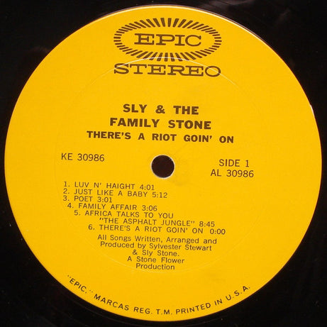 Sly & The Family Stone : There's A Riot Goin' On (LP, Album, Pit)