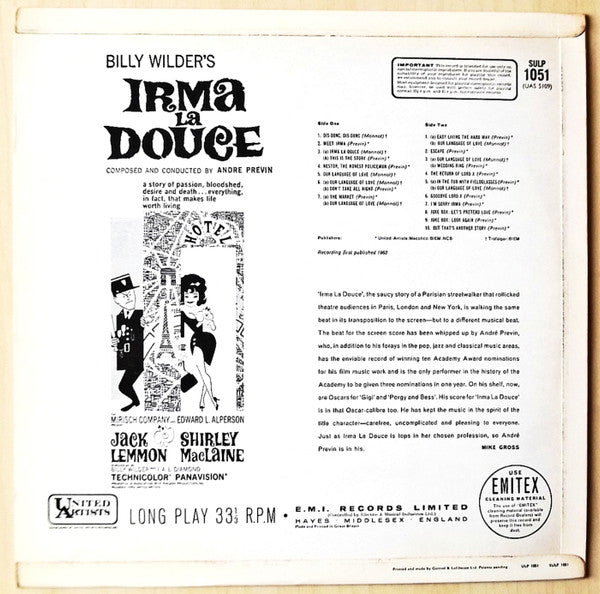 André Previn : Irma La Douce (LP, Album)