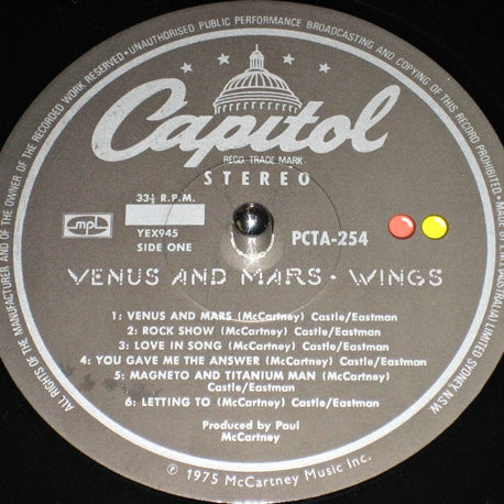 Wings (2) : Venus And Mars (LP, Album, M/Print)