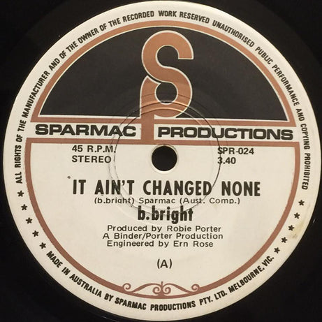 Bobby Bright : It Ain't Changed None / 20th Century Food Dispensary  (7", Single)