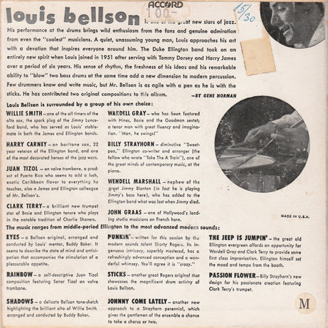 The Just Jazz All Stars Featuring Louis Bellson : Just Jazz All Stars Featuring Louis Bellson (2x7", Album, EP)