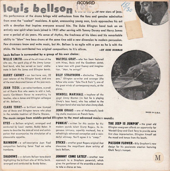 The Just Jazz All Stars Featuring Louis Bellson : Just Jazz All Stars Featuring Louis Bellson (2x7", Album, EP)