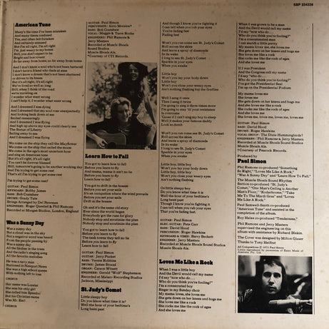 Paul Simon : There Goes Rhymin' Simon (LP, Album, RE)